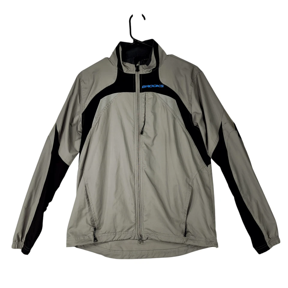 Chaqueta para correr Brooks XS para hombre gris negra reflectante para correr resistente al viento ventilada Foto 1 de 4