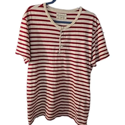 Camiseta Denim & Supply Ralph Lauren Quater a Rayas Abotonadas Roja y Blanca Talla XL Foto 1 de 4