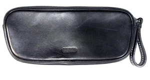 VTG Y2K Coach Black Leather Eyeglass Sunglasses Soft Zipper Case Cosmetic Makeup - Picture 1 of 9
