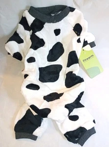 Fitwarm Dog Pajamas Clothes Milk Cow Print New Size M - Picture 1 of 3