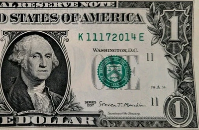 $1 One Dollar Birthday/Anniversary Note (November 17, 2014) Good Shape! - Image 1 of 3