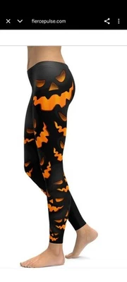 Fierce Pulse Pop Art Santa Christmas Halloween Leggings Bundle Orig 190$ EUC — 第 1/4 张图片