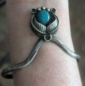 TK Emerson Sterling Silver Cuff Bracelet Navajo Southwest Native American Vtg Ar - Picture 1 of 23