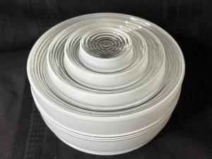 Vintage 60er Jahre weiß Milchglas Bullseye Deckenlampenschirm 6" Monteur - Bild 1 von 10