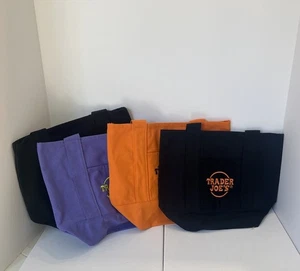 Trader Joes Mini Canvas Tote Bag Set of 4 Halloween LIMITED In Hand Fast Ship - Picture 1 of 4