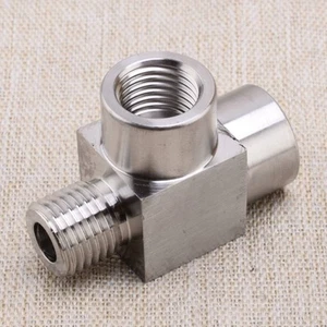 M14x1.5 Male Female Street Tee Stainless Steel Pipe Fitting Fuel Air Oil A3 - Picture 1 of 6