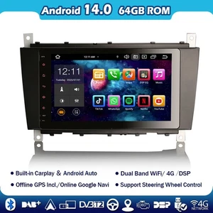8" 8-Kern Android 14 Autoradio CarPlay Navi Mercedes C-Klasse W203 G-Klasse W463 - Bild 1 von 17
