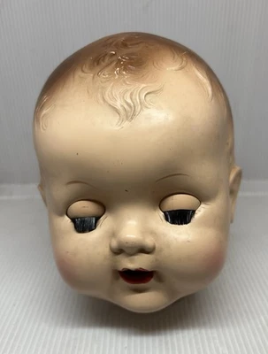 Vintage Plastic Ideal Doll Head Sleepy Eyes Happy/Smiling Replacement - Image 1 of 4