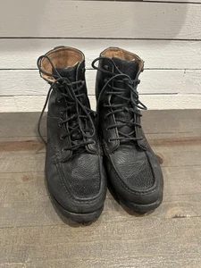 Polo Ralph Lauren Boots Mens Size 15D Black Leather Rouland Hiking Outdoor Shoes - Picture 1 of 11