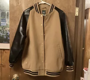 Varsity Jacket Tan And Black Size M - Picture 1 of 3
