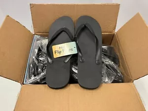 Lot of 16 NEW Men's Black Flip-Flops Size M (9/10) MB - Picture 1 of 7