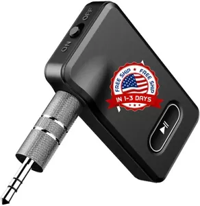 MEJOR Bluetooth Receptor Portable Car Aux Adaptador De Coche Para Música Mp3 NEW - Picture 1 of 8