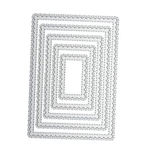 Frame Metal Cutting Dies Metal Nested Rectangle Frame Die Cuts Dotted Style 9 - Picture 1 of 3