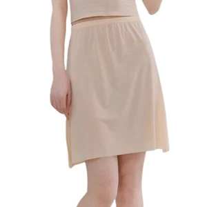 Women's Lightweight Half Slip Skirt Petticoat Mid Thigh Elastic Waist Underdress - Picture 1 of 13