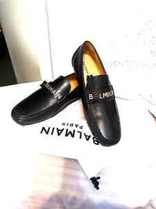 Balmain Paris Men's Black Slip Ons Loafer Shoes £1400 Authentic - Picture 1 of 9