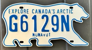 Nunavut 2012 EXPLORE CANADA'S ARTIC POLAR BEAR License Plate # G6129N - Picture 1 of 1