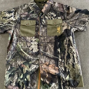 Browning Shirt Mens Large L Mossy Oak Camo Heavyweight Button Hunting Outdoor - Picture 1 of 8
