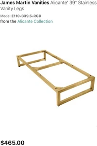 James Martin Vanities E110-B39.5-RGD Alicante' 39" Stainless Steel Vanity Legs - Picture 1 of 9