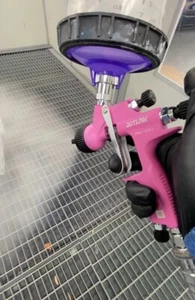 Outlaw Pro HTE+ 2.0mm Pink Spray Gun For Primer Like Devilbiss Iwata Walcom - Picture 1 of 13