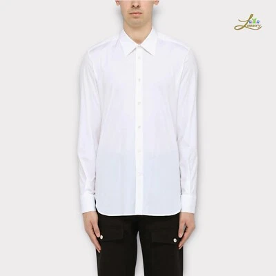 Alexander McQueen White Stretch Cotton Formal Shirt Men’s Size 17 Made in Italy - Image 1 of 4