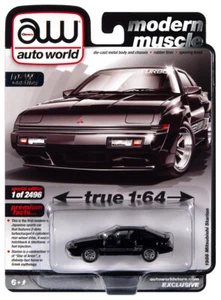 Auto World Black 1986 Mitsubishi Starion - AW Exclusive 1:64 Diecast Car SCM129 - Bild 1 von 4