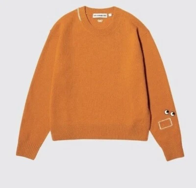 Suéter Naranja UNIQLO ANYA HINDMARCH Lana de Cordero Premium Manga Larga Cuello Redondo Foto 1 de 4
