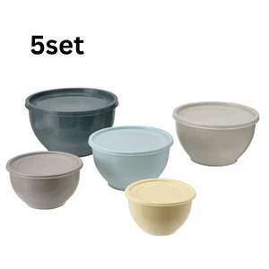 GARNITYREN Bowl with lid set of 5 mixed colours - Picture 1 of 6
