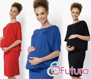 Ladies Maternity Everyday Dress Boat Neck Kimono Mini Tunic Plus Sizes 8-18 FM17 - Picture 1 of 6