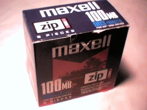 USED - 5-PACK ZIP 100MB Disks in Box for IBM DOS formatted computers Maxell - Picture 1 of 4