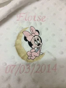 personalised dimple fleece baby blanket Baby Minnie Mouse - Picture 1 of 2