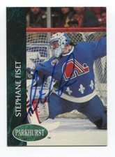 1993 Parkhurst Pro Set Stephane Fiset Signed Card Hockey NHL Autograph AUTO #378