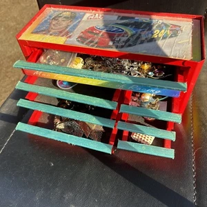1995 MAC TOOLS Mini Metal Toolbox Jeff Gordon Hendrick Nascar Racing And Jewelry - Picture 1 of 10