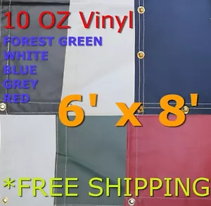 6' x 8' 10 oz. Cubierta de equipo de lona impermeable de vinilo - remolque para camión - Imagen 1 de 7