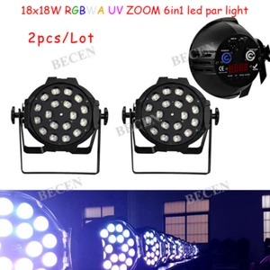 2pcs Zoom RDM 18x18W 6in1 LED Par Lights 10-60 degree Indoor Par Light Powercon - Picture 1 of 10
