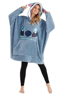 Disney Stitch Ohana Oversized Hoodie Kinder Teens Sherpa Fleece tragbare Decke - Bild 1 von 5