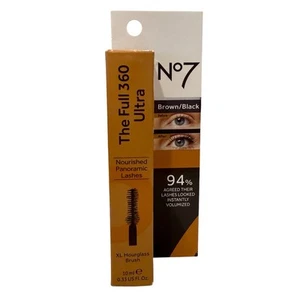 No7 Makeup The Full 360 Ultra Braun/Schwarz Mascara XL Sanduhr Pinsel 0,33 flüssige Unzen - Bild 1 von 2