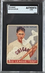 1933 Goudey (R319) #23 Hazen "Ki-Ki" Cuyler SGC Authentic RC HOF - Picture 1 of 2