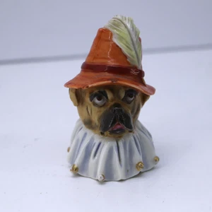 Rare C. Royal Worcester Bone China Candle Snuffer Toby Mr Punch's Dog - Picture 1 of 13