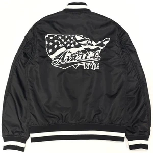 AVIREX Nylon Stadium Jacket Stars and Stripes Black sizeL American Casual - Picture 1 of 14