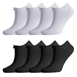 3/6/12 Pairs Girls Frilly Lace Socks Ankle Trim Top Kids School Uniform Socks - Picture 1 of 6