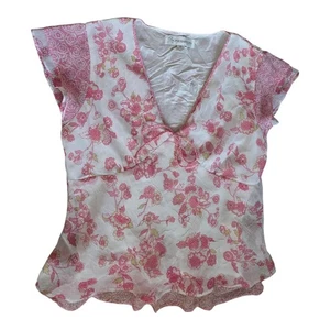 Vintage Ilyse Hart Ltd Cap Sleeve Floral Blouse & Skirt Set Womens Size M - Picture 1 of 15