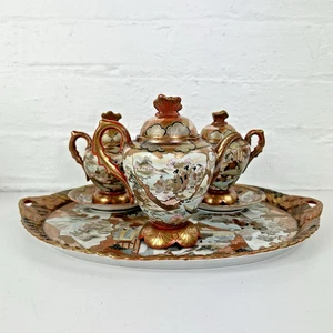 Antique Japanese Kutani Porcelain Tea Set with Tray C. 19th/20th Century #232 - Picture 1 of 24