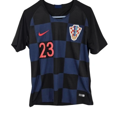 Croatia National Team Jersey Mens Small Black Blue Soccer Number 23 Custom Nike - Image 1 of 4
