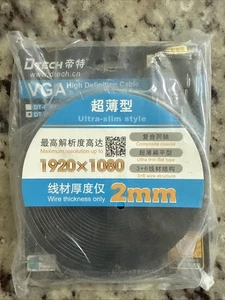 NEW 32' Ultra Slim 1920 x 1080 VGA High Definition Cable 2mm Thick DT-69F10 SVGA - Picture 1 of 3