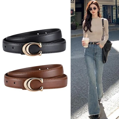 New Soft C-type Smooth Buckle Belt Business Versatile Casual Belt Fashion Women' - Image 1 of 4