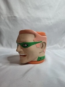 1995 Batman Forever Applause Riddler Jim Carrey Plastic Mug 3D Head - Picture 1 of 7