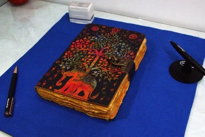 Tree of Life Leather Journal – Refillable Witchcraft Spellbook & Book of Shadow - Image 1 of 4