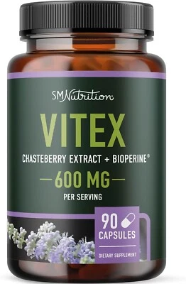 Vitex Chasteberry Supplement 600mg Agnus Castus for Women's Hormone Balance 90ct - Image 1 of 4
