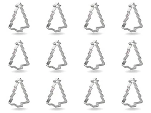 1 Dozen (12 pieces) Christmas Tree Cookie Cutter 5 in Metal Party Favors USA - Picture 1 of 3