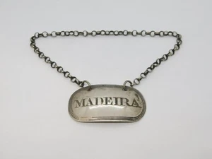 George IV Sterling Silver Madeira Wine Decanter Label Antique 1823 London - Picture 1 of 6